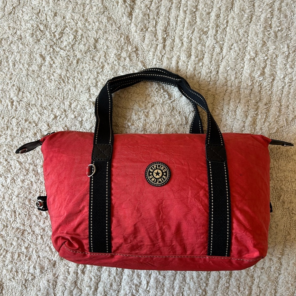 Authentic Kipling Orange Reddish Small Bag With B… - image 1